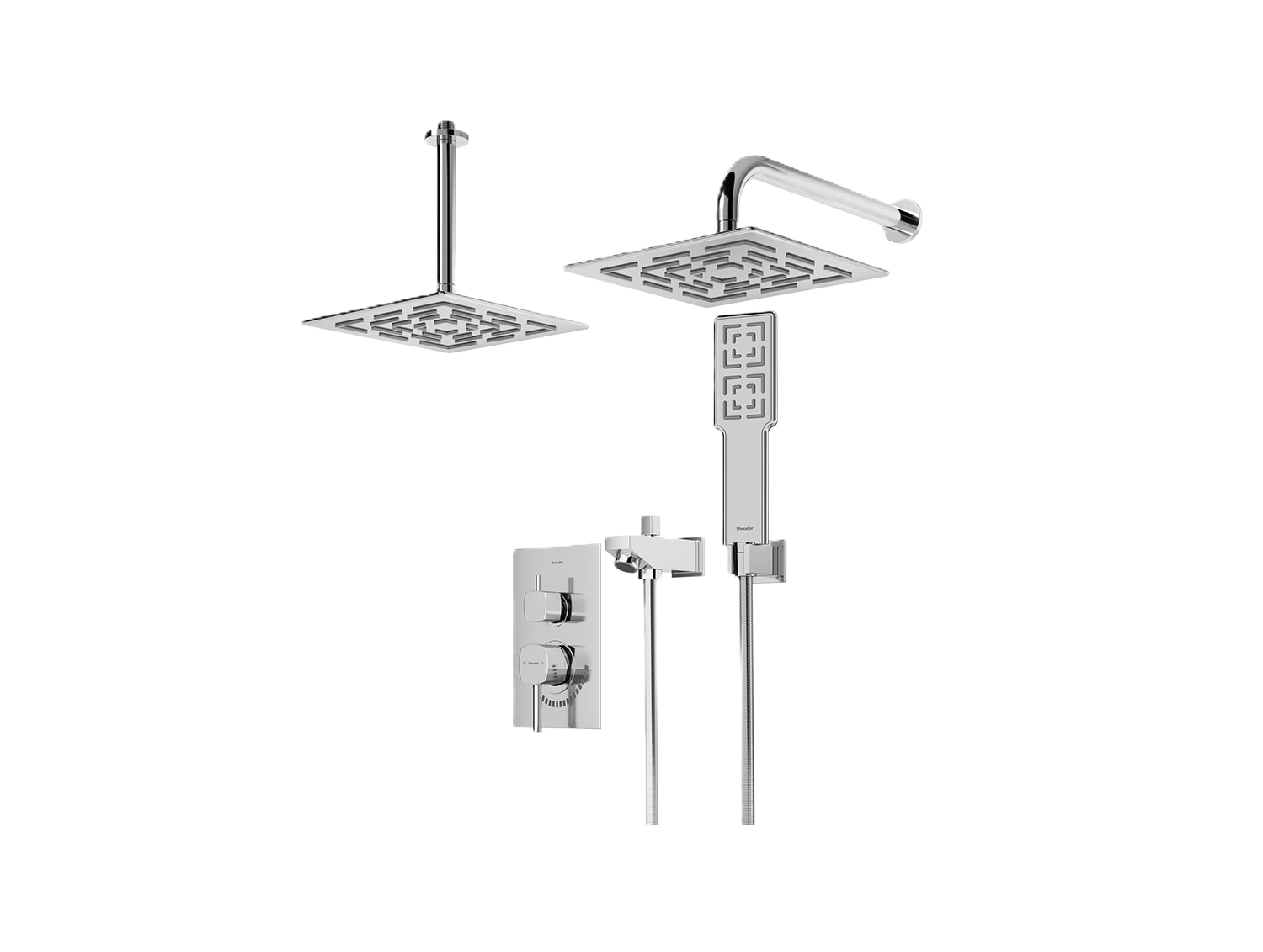 شیر حمام توکار شودر مدل رومر BRASS | تیپ 4